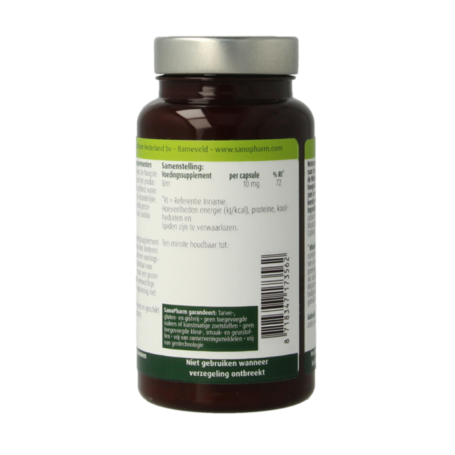 SanoPharm Hierro 10mg wholefood 30 Cápsulas