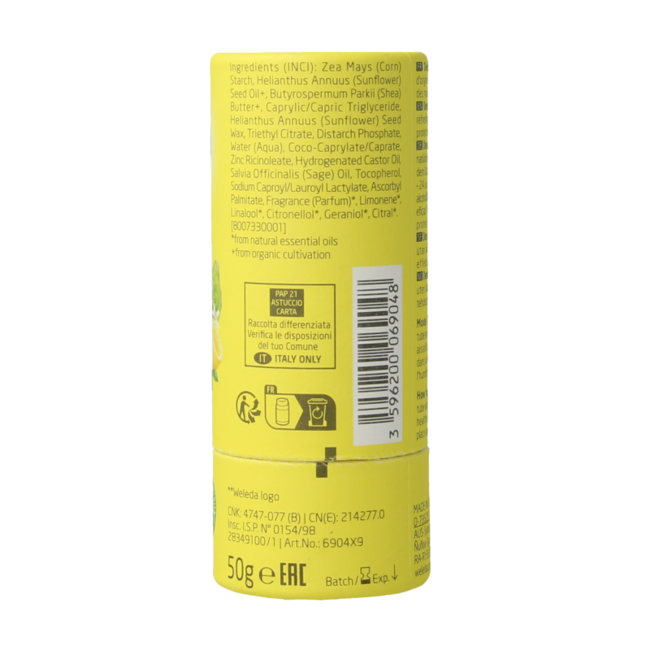 Weleda Deodorant stick citrus + bergamot 24H 50 Gram