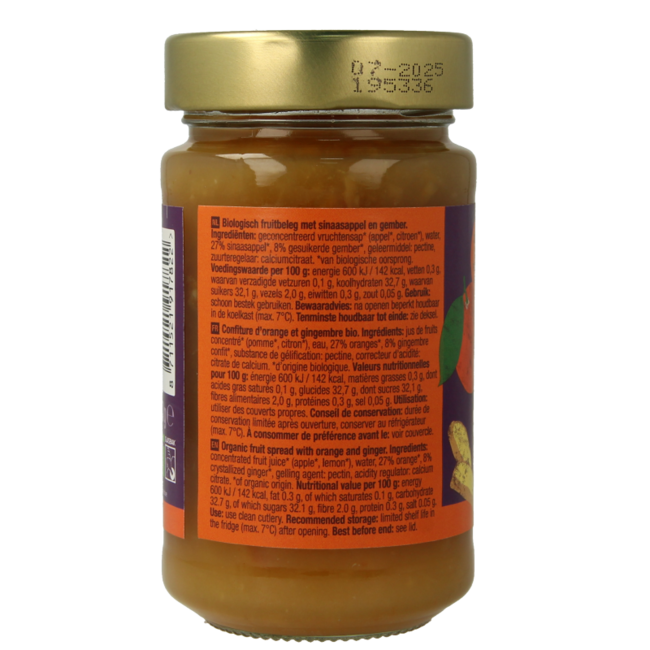 Préparation de fruits orange / gingembre bio 250 g