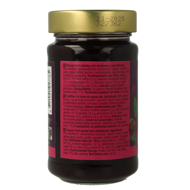 Crema de frutas de saúco bio 250 gramos