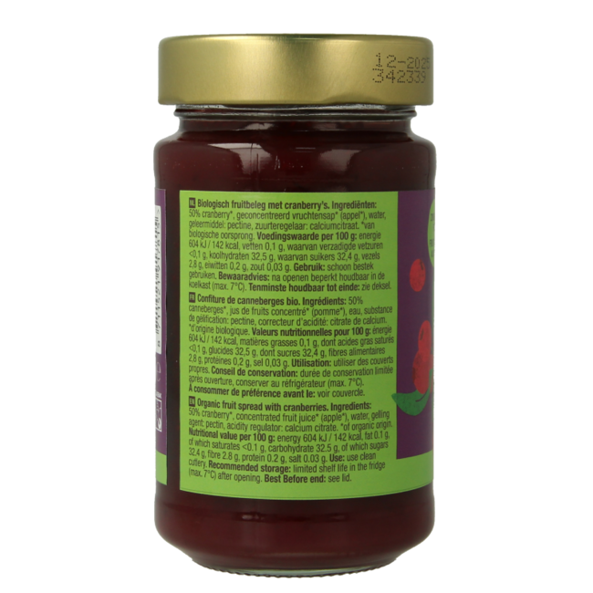 Preparado de Fruta de Arándano Rojo Ecológico 250 Gramos