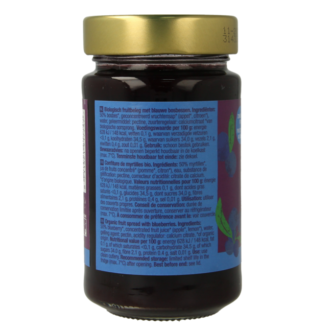 Preparado de frutas de arándano azul bio 250 gramos