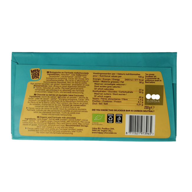 Happy Chocolat au Lait bio 200 g
