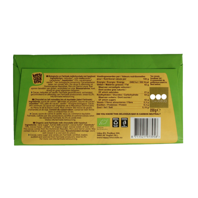 Milch-Haselnuss Bio 200 Gramm