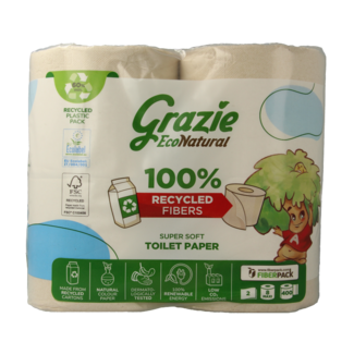 Grazie Natural Papel higiénico de 2 capas, 8 unidades