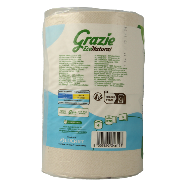 Papier toilette 3 plis, 4 rouleaux