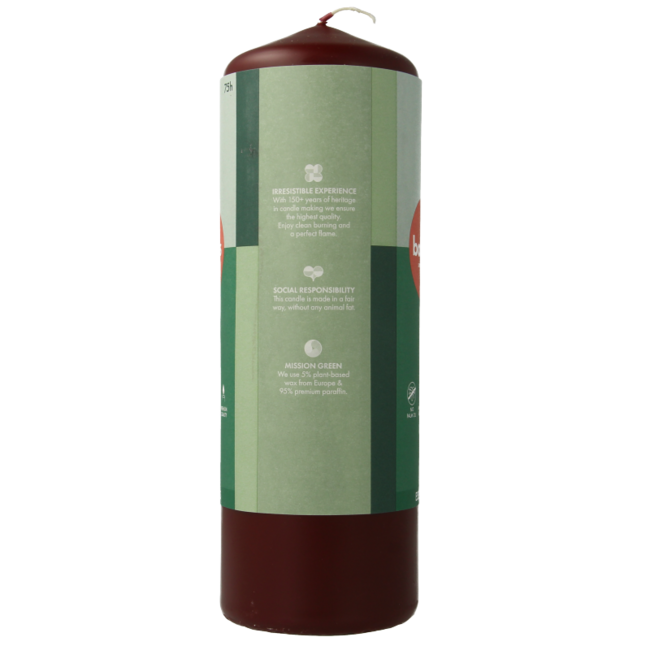 Bougie pilier Bolsius 200/68 rouge velours 1 pièce