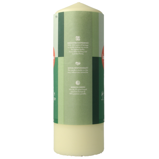 Bolsius Vela de bloque 200/68 perla suave 1 unidad