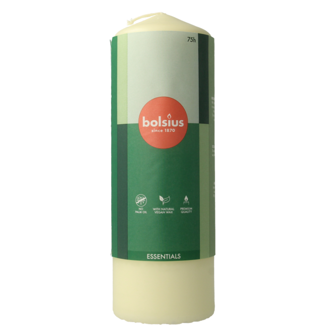 Vela de pilar Bolsius 200/68 perla suave 1 unidad