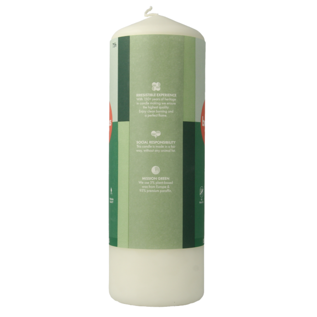 Bolsius Pillar Candle 200/68 cloudy white 1 Piece