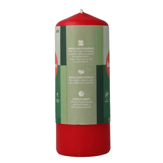 Bolsius Stompkaars 150/58 delicate red 1 Stuks