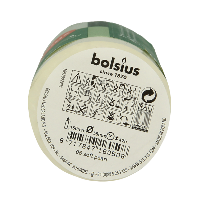 Bolsius Pillar Candle 150/58 Soft Pearl 1 Piece