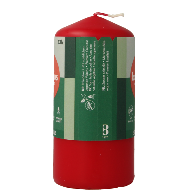 Bolsius Stumpenkerze 120/58 zartes Rot 1 Stück