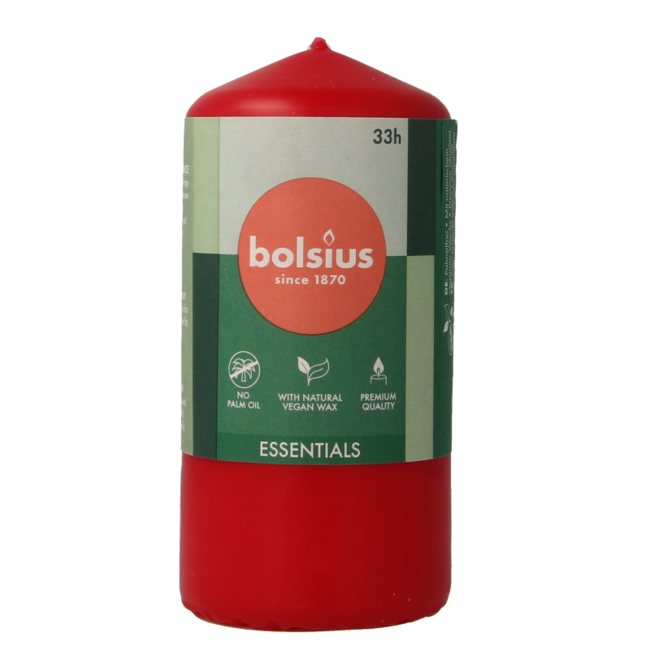 Bougie pilier Bolsius 120/58 rouge délicat 1 pièce
