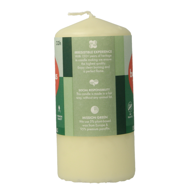 Bougie pilier Bolsius 120/58 soft pearl 1 pièce