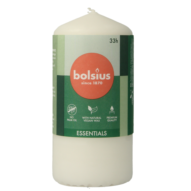 Bolsius Pillar Candle 120/58 cloudy white 1 Piece