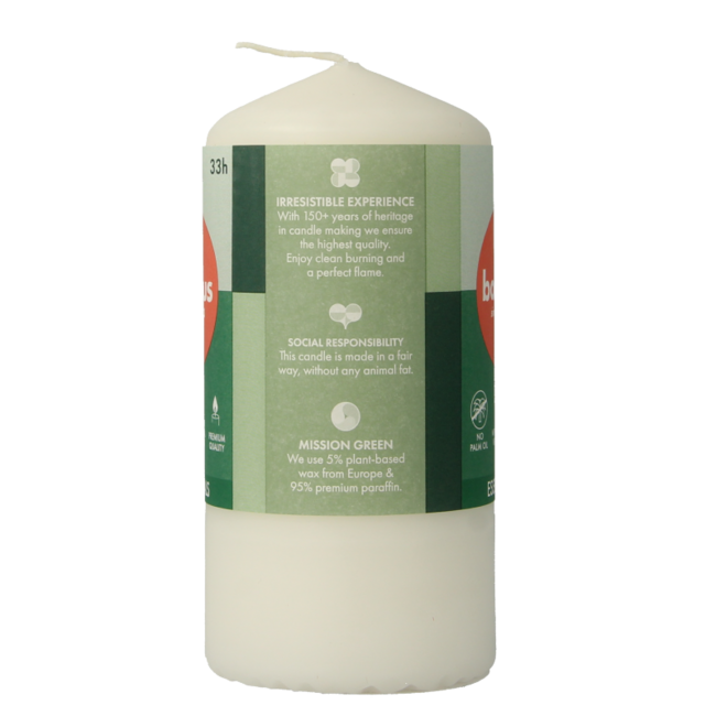 Bolsius Candela a Pilastro 120/58 bianco nuvoloso 1 Pezzo