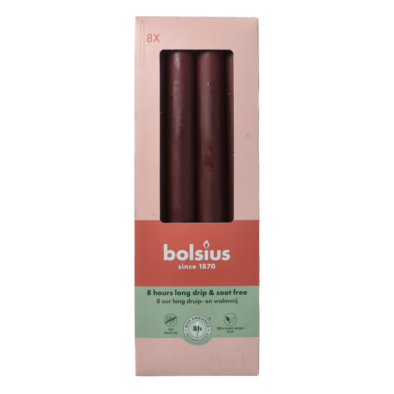 Candele da Tavola Bolsius Rosso Velluto: Relax e Atmosfera