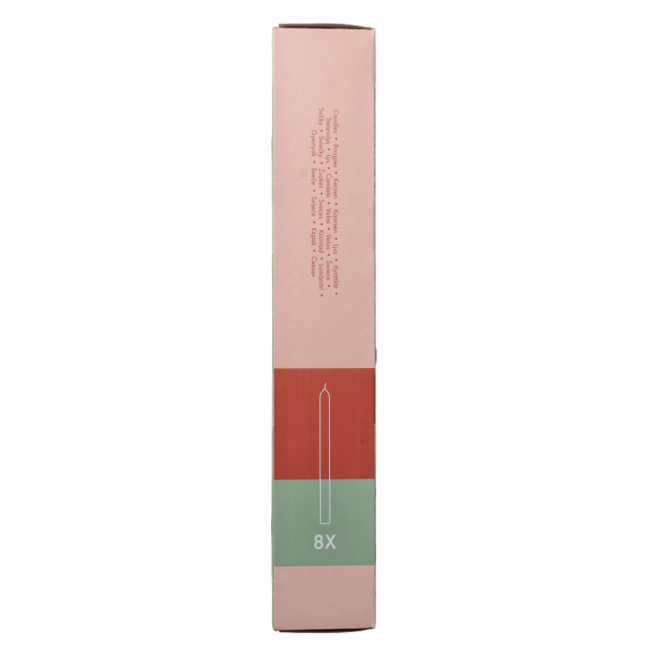 Stabkerzen 230/20 Velvet Red 8 Stück