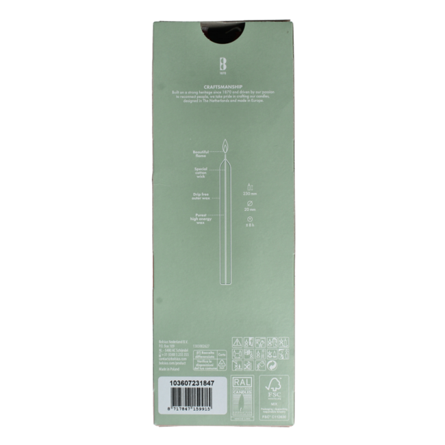 Bolsius dinner candles 230/20 velvet red - 8 pack