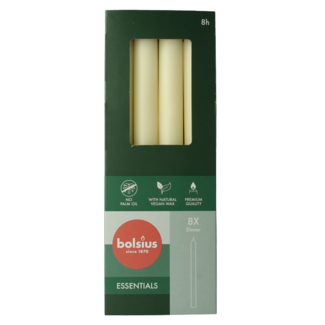 Bolsius Bolsius Dinerkaarsen 230/20 soft pearl 8 Stuks