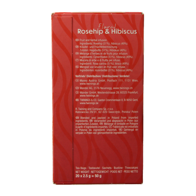 Twinings Rosa mosqueta hibisco 20 bolsitas