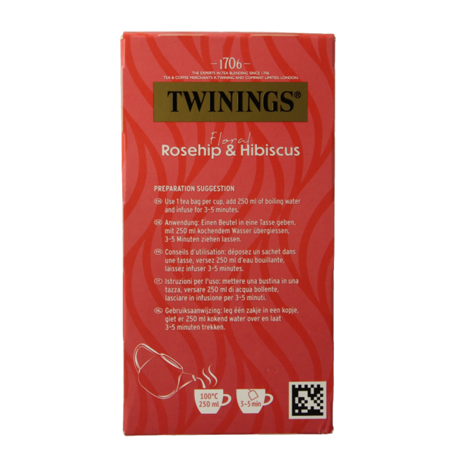 Twinings Escaramujo e Hibisco 20 Bolsitas