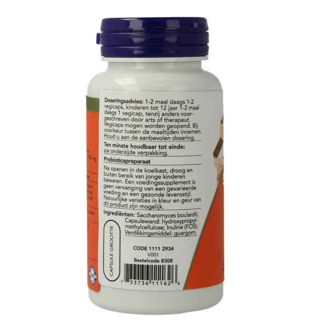 NOW Saccharomyces boulardii 500 mg 60 gélules végétales