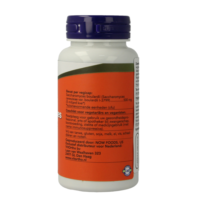 NOW Saccaromyces boulardii 500mg 60 Vegetarische capsules