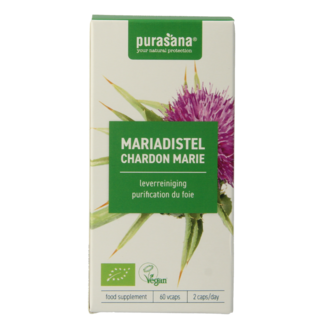 Purasana Purasana Mariadistel vegan bio 60 Vegetarische capsules