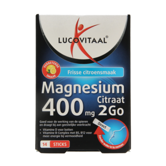 Lucovitaal Lucovitaal Magnesium citraat 400mg 2go sticks 14 Stuks