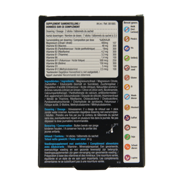 Lucovitaal Magnesium citraat 400mg 2go sticks 14 Stuks