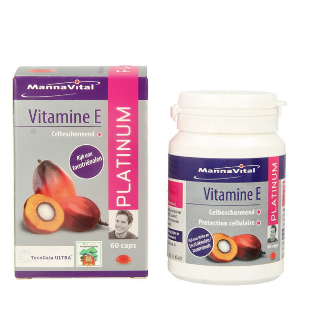 Mannavital Vitamine E platinum 60 Cápsulas vegetarianas