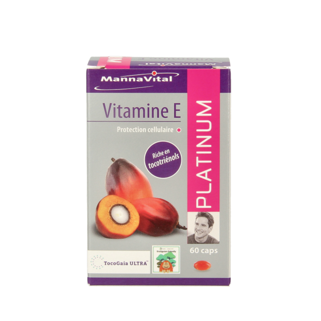 Mannavital Vitamine E platinum 60 Cápsulas vegetarianas