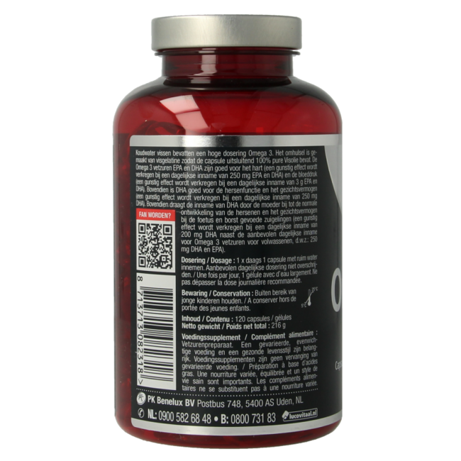 Lucovitaal Omega 3 fish oil pure cold water 120 Capsules