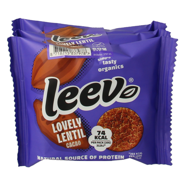 Galettes de lentilles Leev Lovely cacao bio 60 g