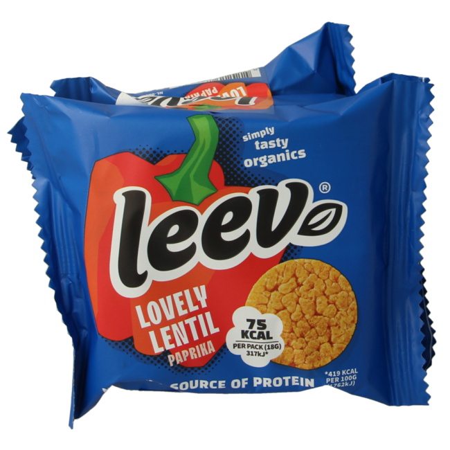 Leev Lovely tortitas de lentejas pimentón bio 54 gramos