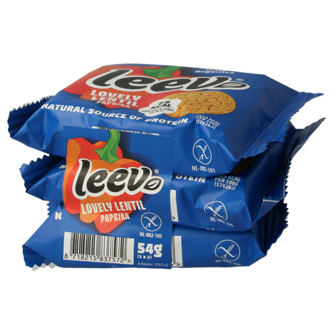 Leev Lovely tortitas de lentejas pimentón bio 54 gramos