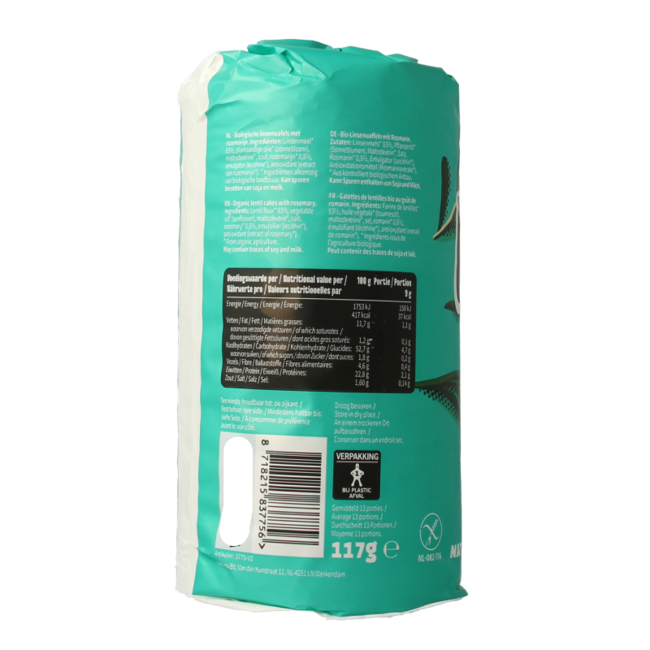 Galettes de lentilles bio Leev Lovely au romarin 117 g