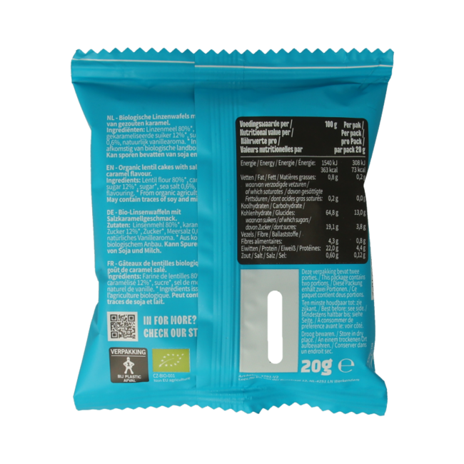 Leev Lovely lentil cakes caramel bio 20 Gram