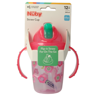 Nuby Auslaufsicherer Flip-It Becher mit Griffen, 1 Stück