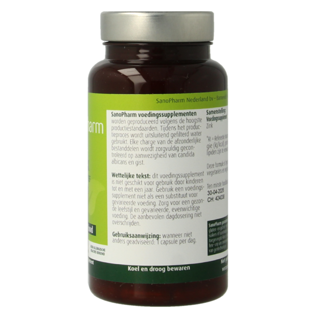 SanoPharm Zink wholefood 30 Capsules