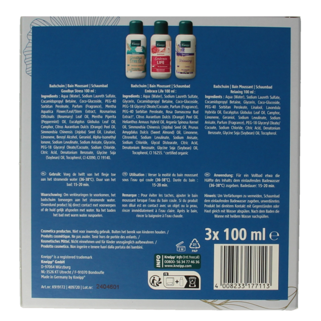 Set Regalo Kneipp Schiuma da Bagno Preferita 1 Set