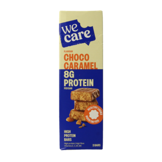WeCare Barritas altas en proteínas chocolate caramelo 81 gramos