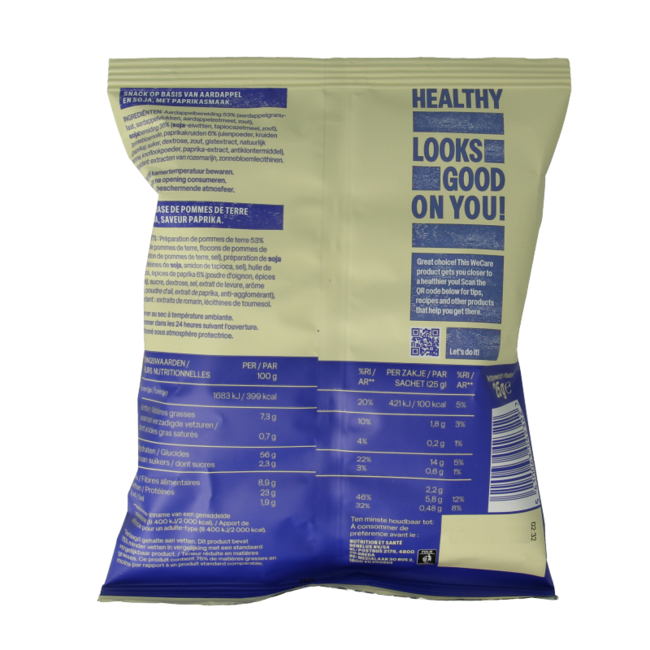 WeCare Chips de pimentón con alto contenido en proteínas 25 g