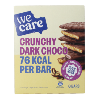 WeCare Barritas bajas en kcal/carbohidratos chocolate negro crujiente 102 gramos