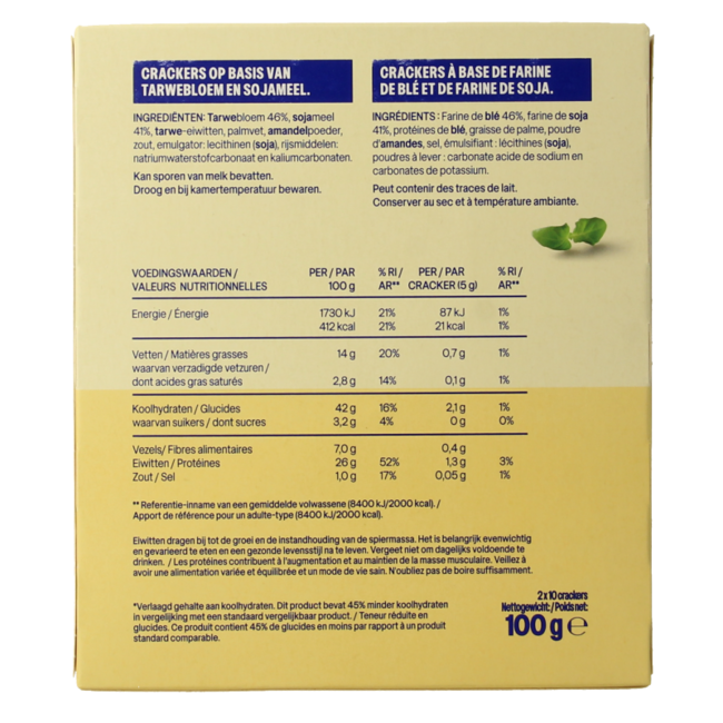 WeCare Lower kcal/carb crispy crackers 100 Gramos