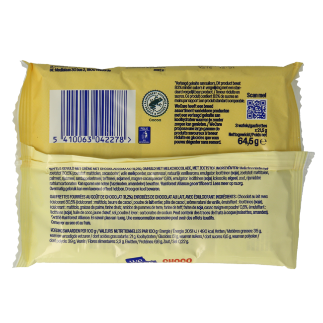 WeCare Barrita baja en kcal/azúcar choco break 645 gramos