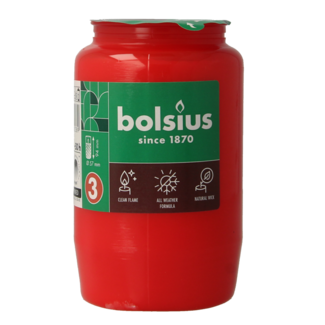 Bolsius Znicz Pamięci Bolsius nr 3, czerwony, 1 sztuka