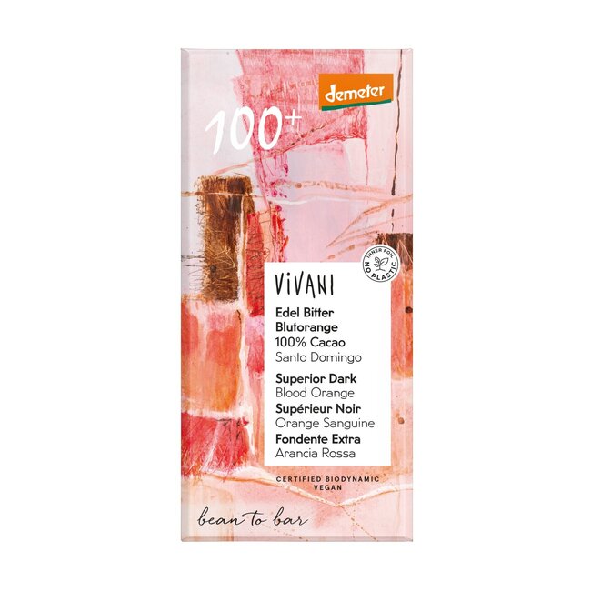 Organic Demeter Dark Chocolate 100% Blood Orange 90g